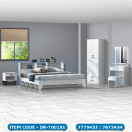Bedroom Set - 4 PCs - With King Bed- F-GOLD - White