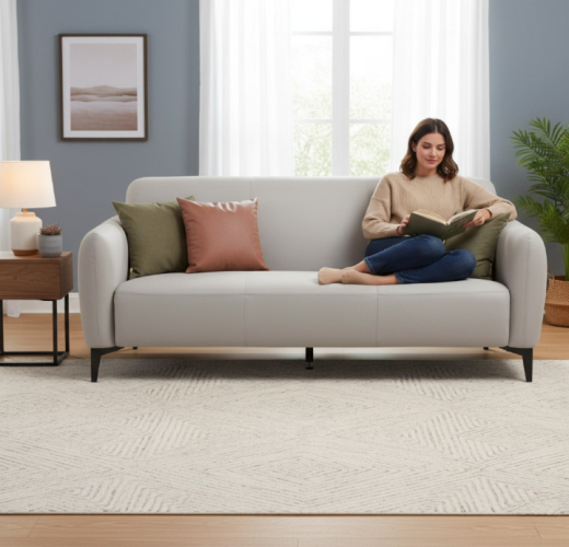 Sofa - 3 SEATER - Model - LSC22SF003089 - LINSY - LIGHT GREY