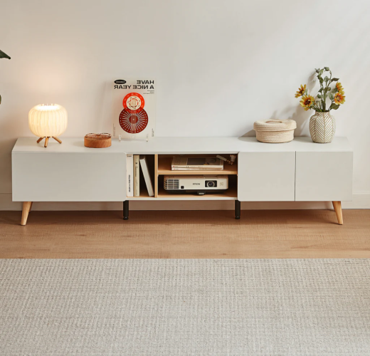 TV Stand - 1 DRAWER + 2 DOOR - Model - LSC22DG003511 - LINSY - GREIGE