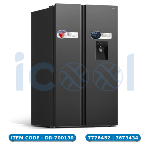 Refrigerator - Inverter - 631L  - TCL - 2 DOOR SIDE BY SIDE  - NO-FROST - P650SBGD - DARK SILVER