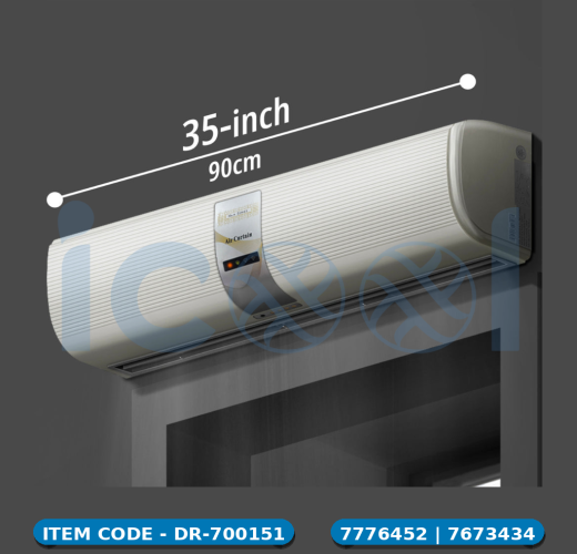 Air Curtain 35 Inch - INDOOR 3 SPEED WITH REMOTE - Model -- FM-3509QS-L/Y - WHITE